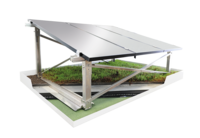 [Translate to Französisch:] Freisteller der Gründach-Solarunterkonstruktion Miralux Green zur Kombination von Gründach und Photovoltaik