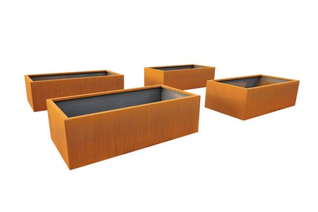 The plant box is a bespoke addition to a range from the metal products manufacturer that includes the Basio model.   Photo: Richard Brink GmbH & Co. KG