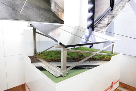 Richard Brink now offers an additional mounting system for its solar substructures. This enables green roofs to flourish, even in the presence of photovoltaic systems.