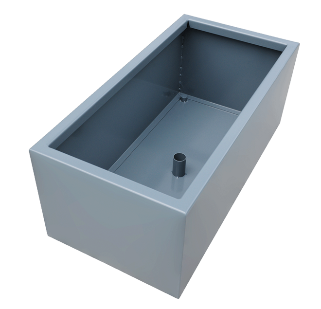 Für überschüssiges Wasser ist der Aluminium Pflanzkasten mit einem Ablaufstutzen versorgt