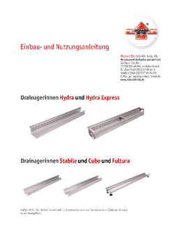 Download: Drainagerinnen Hydra, Hydra Express, Stabile, Cubo