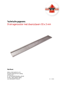 Download: Drainagerooster met dwarsstaven 20 x 3 mm