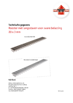 Download: Rooster met langsstaven voor zware belasting 20 x 3 mm