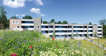 A block of 25 flats across multiple floors was built in Detmold as social housing.