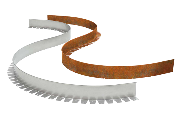 [Translate to Niederländisch:] Flexible Beeteinfassungen aus Edelstahl, Aluminium oder Cortenstahl von Richard Brink in S-Form