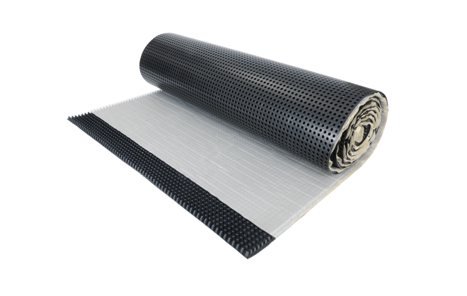 Noppenfolie mit Glasgittergewebe für fest-verlegte keramische Beläge