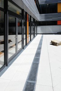 The closed-off courtyard that sat on top of an existing concrete foundation makes a reliable dewatering solution essential.