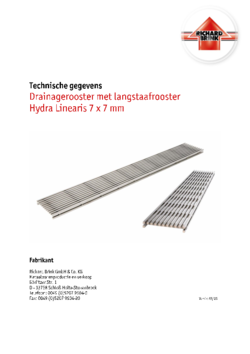 Download: Drainagerooster met langstaafrooster Hydra Linearis 7 x 7 mm