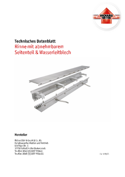 Download: Rinne mit abnehmbaren Seitenteil + Fassadenleitblech