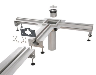 Het gehele systeem van Lamina XL kan flexibel worden aangepast aan de lokale omstandigheden en dienovereenkomstig worden samengevoegd. De afwatering beschikt ook over verticale uitlaten en stankafsluiters.