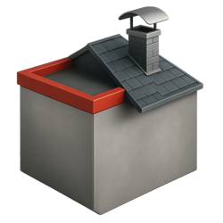 Themenblock Auf dem Dach mit Attika, Schornstein und Flachdach