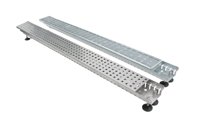 [Translate to Niederländisch:] Für die Drainagerinne sind viele verschiedene Rost Designs verfügbar