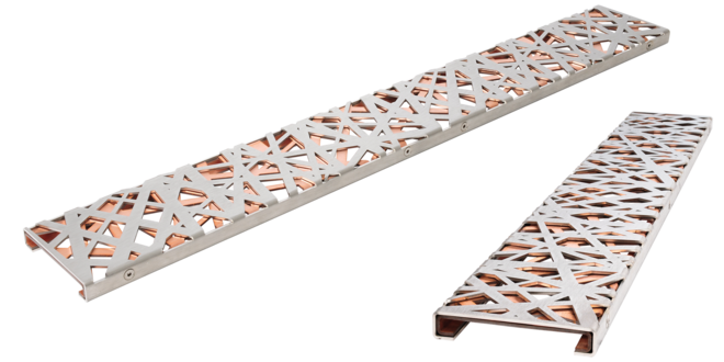 Designrost Silva aus Edelstahl und Kupfer