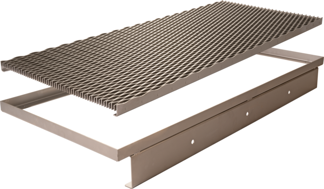 Aan de wandzijde versterkt hoekframe met "Legato" designrooster