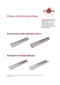 Download: Drainagerinnen Hydra, Hydra Express, Stabile, Cubo