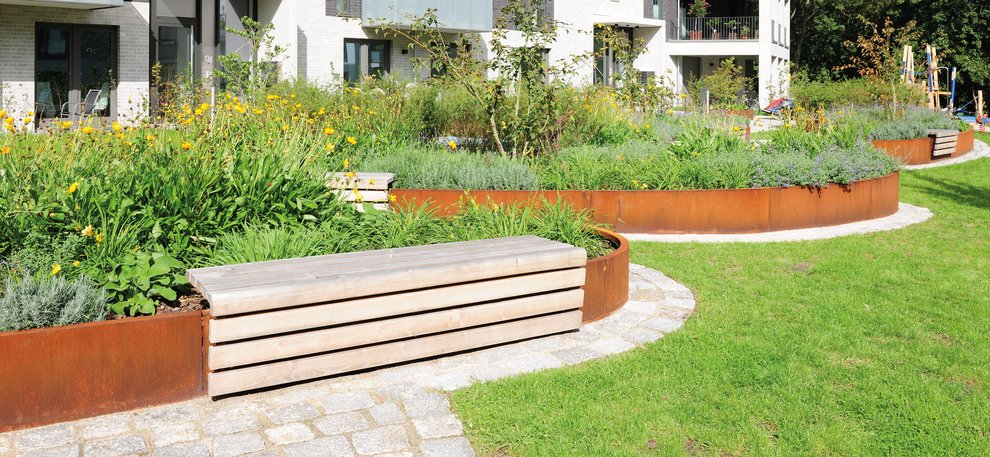 MetallHochbeet mit Sitzbank Individuell nach Maß