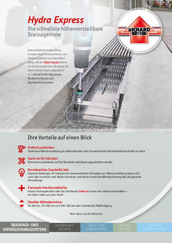 Download: Höhenverstellbare Drainagerinne Hydra Express