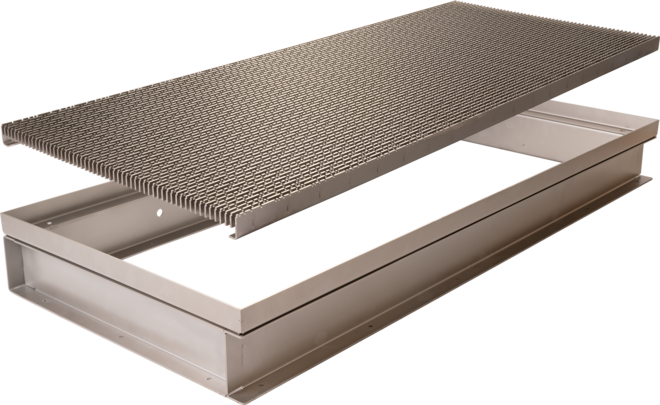 Volledig gevoerd hoekig frame met antislip "Ritmo" rooster