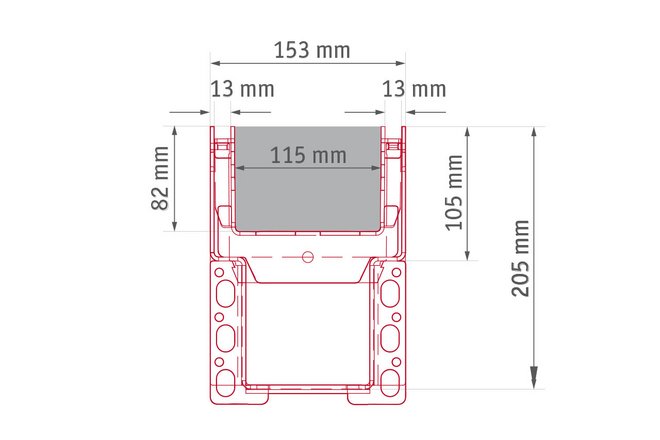Schmale Variante für Steinbreiten von 113 mm