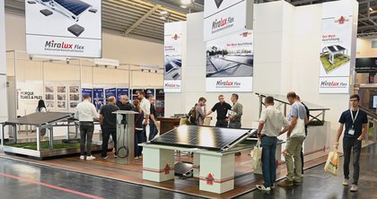 Op de Intersolar Europe 2023 in München exposeerde de firma Richard Brink zijn veelzijdige zonnepaneel-onderconstructies.