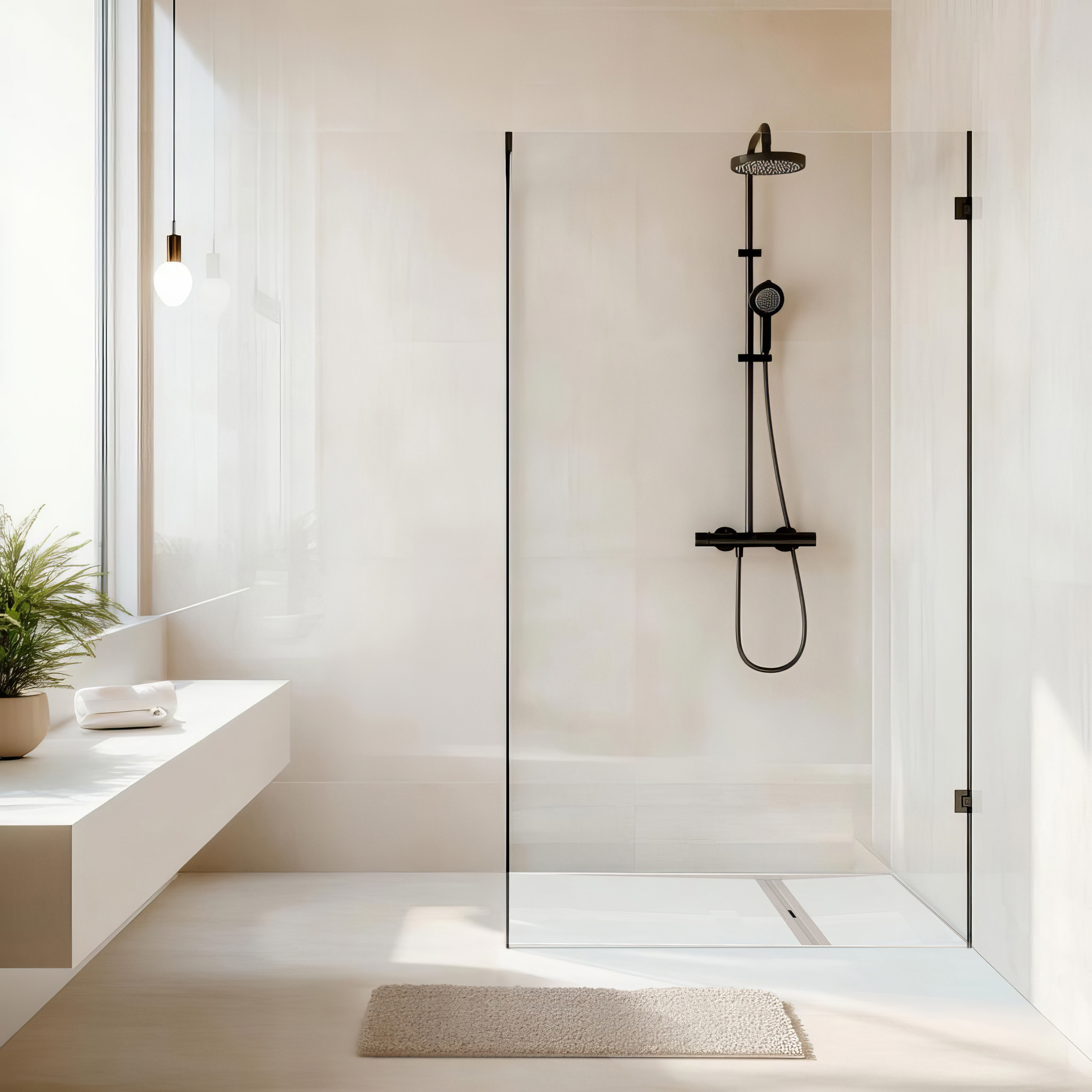 Le receveur de douche « Atrium » permet à la société Richard Brink de répondre aux attentes les plus exigeantes des douches modernes.  Photo : Richard Brink GmbH & Co. KG